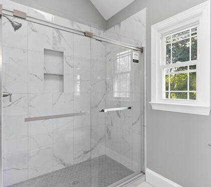 Master Shower. New master shower tile and tile floor
